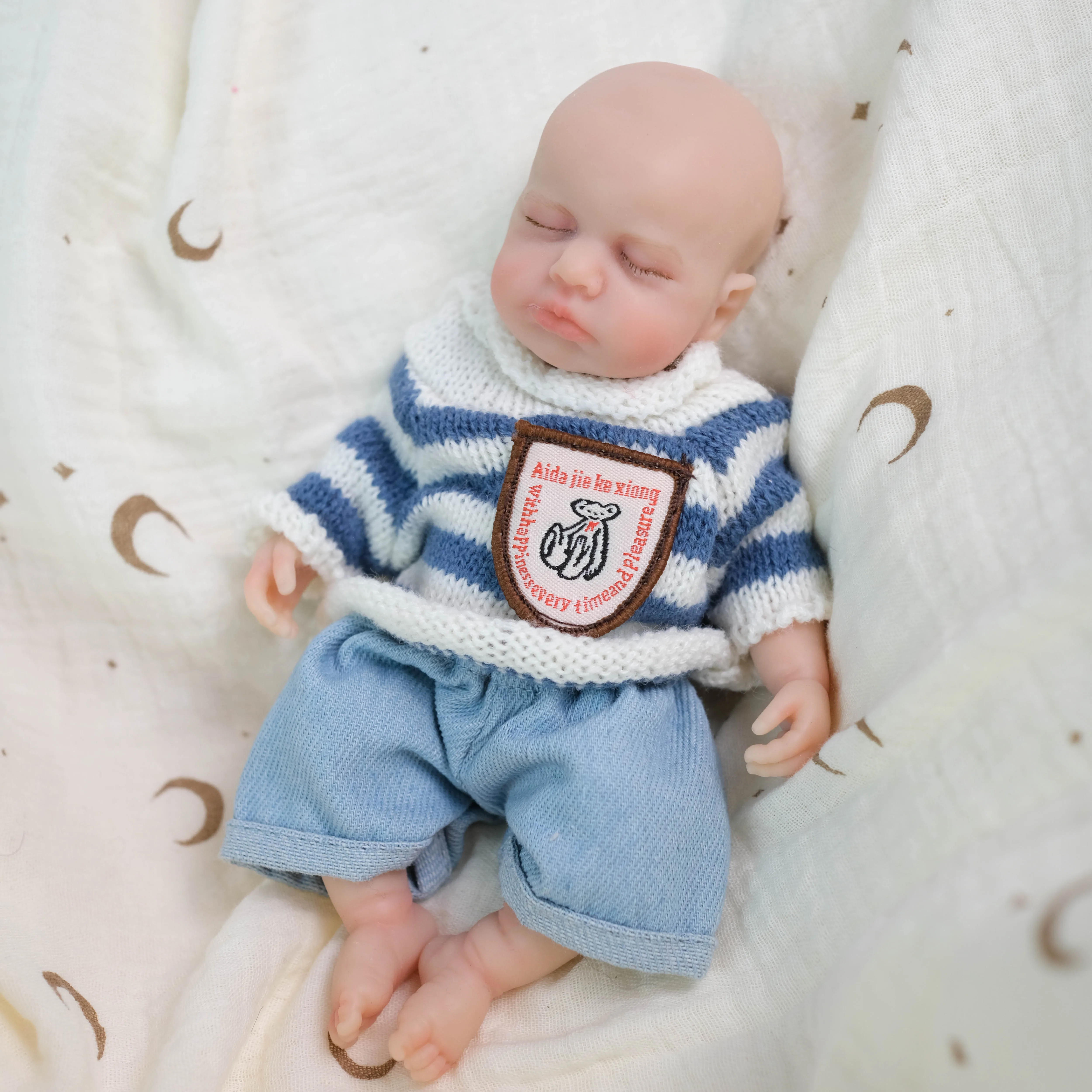 

NPK 8 дюймов, большое количество, однотонная, супер мягкая, эластичная, силиконовая, мини-Loulou Boy, ручная роспись, Коллекционная, реалистичная художественная кукла