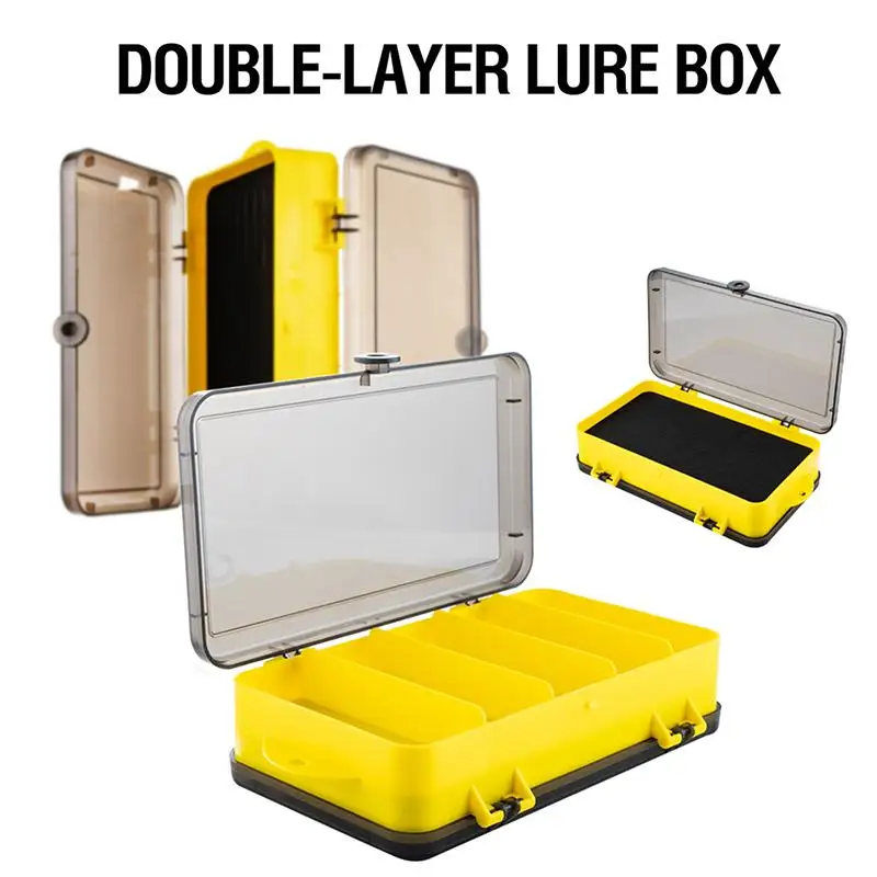 New 2 Sided Waterproof Fishing Tackle Box Portable Lure Hook Bait Storage Organizer Case For Outdoor Saltwater Freshwater