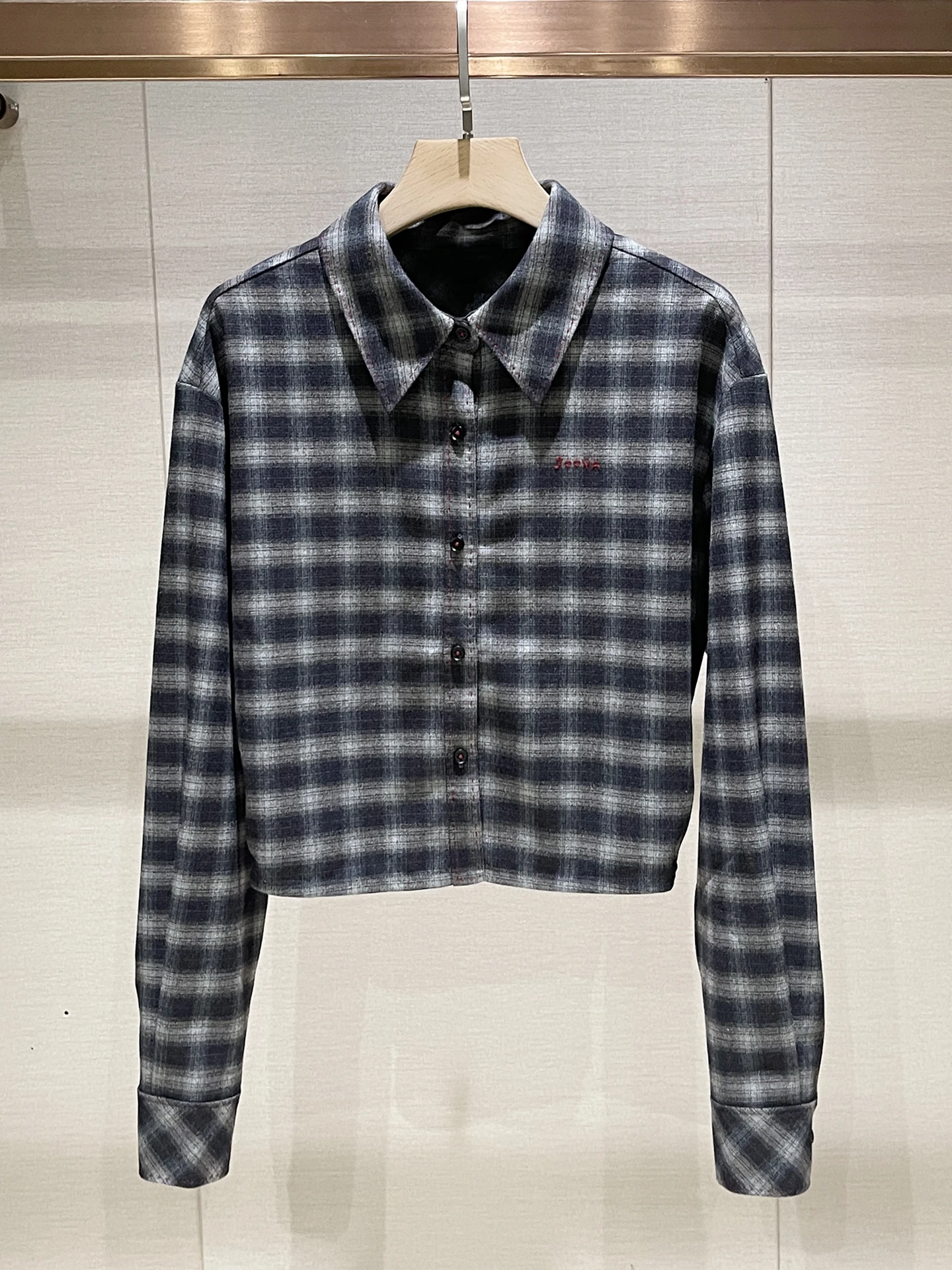 

Ele Casual Plaid Long Sve irt Women's Faion Vintage Turn-down Collar Lightweight Breathable Anti-aging Top