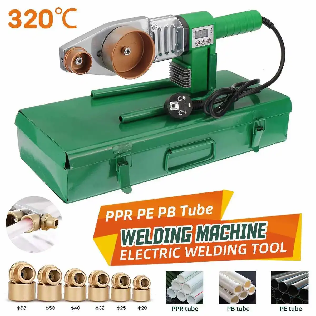 

20-60mm Tube Welding Machine PPR PE PP Pipe Welding For Plastic Pipes PPR Welding Machine Water Pipe Welder 220V for Heating PPR