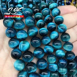 5a qualidade de pedra natural contas olho de tigre azul rodada contas soltas 6 8 10 12mm para fazer jóias diy charme pulseira 15 