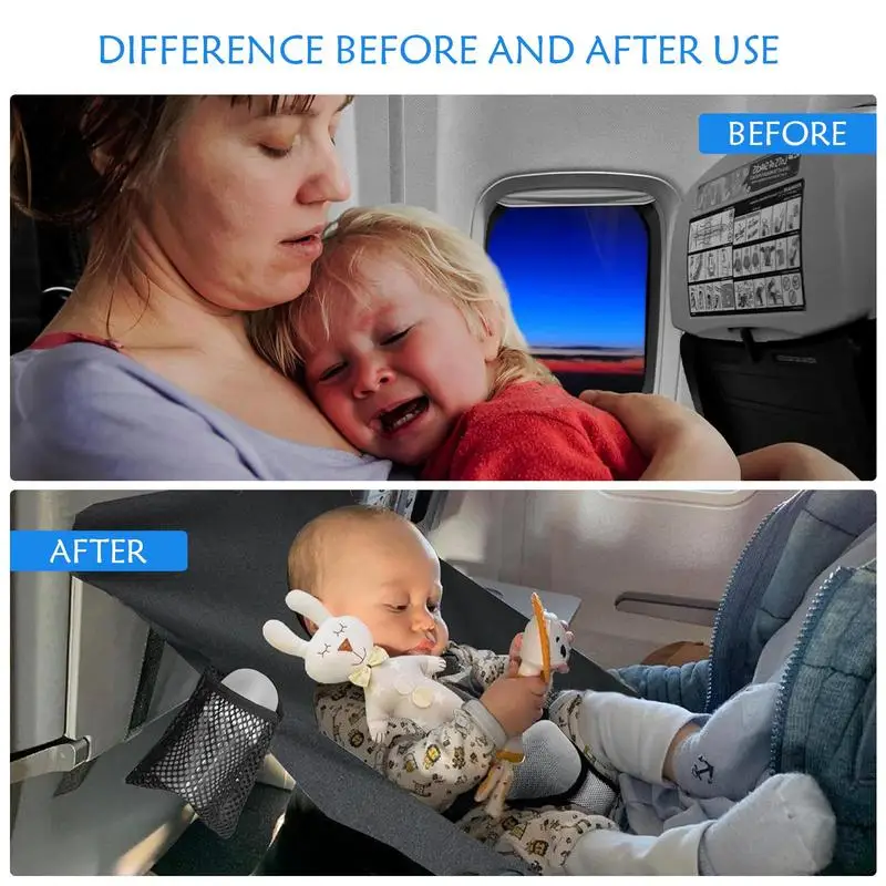 Extensor de asiento de avión para niños pequeños, asiento extensor para viajes cómodo, reposapiés portátil para niños