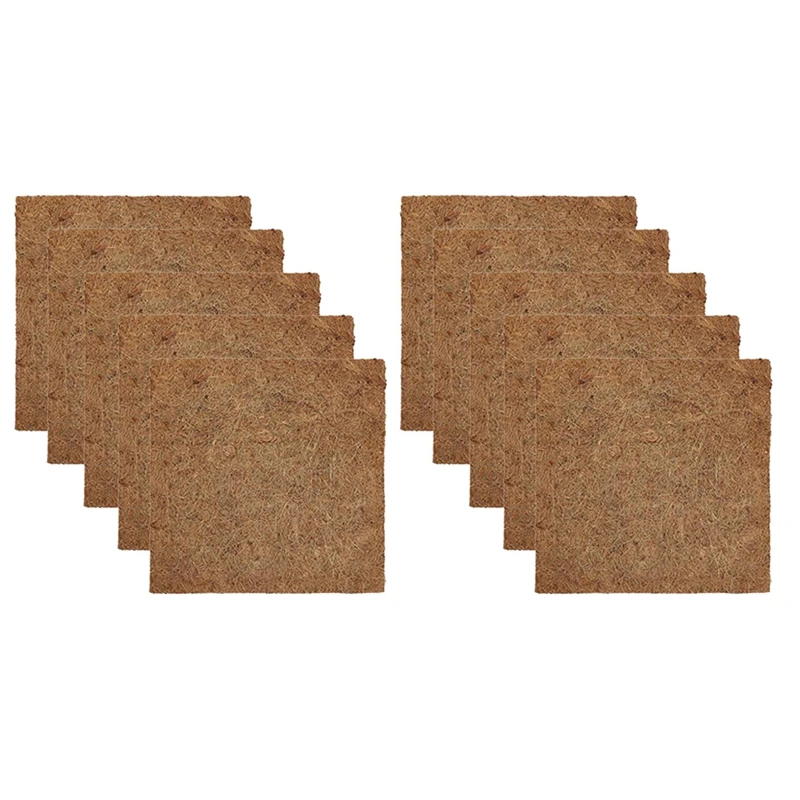 10 Pack Reusable Nesting Box Pads For Chickens Coop Brown 13 X 13 Inches Natural Coconut Fiber For Garden Lawn Outdoor