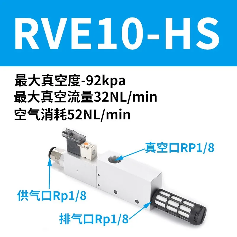 

RVE integrated vacuum generator large suction belt control detection switch damage solenoid valve RVE10-HS RVZ15-HS RVE15-HSCK