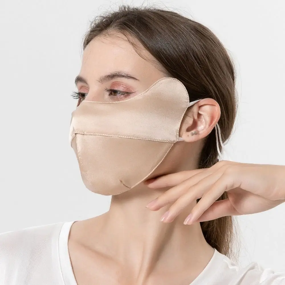 Protezione solare maschera di seta da donna moda traspirante protezione completa per gli occhi maschera per la protezione solare maschera per il viso da ciclismo antipolvere anti-uv