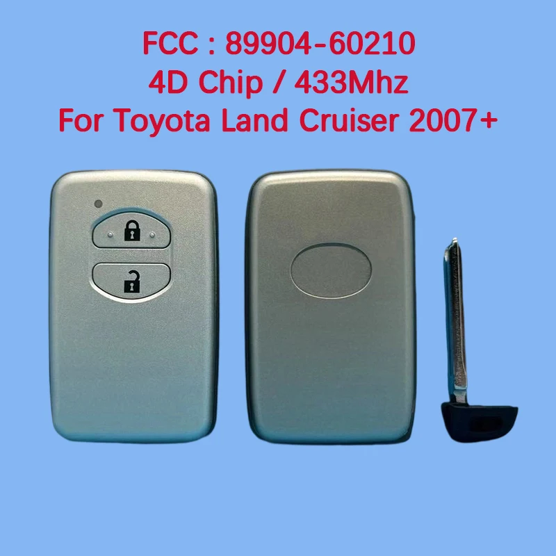 

CN007175 Aftermarket 2 Button Smart Keyless Go 4D Chip 433Mhz FCC 89904-60210 For Toyota Land Cruiser 2007+