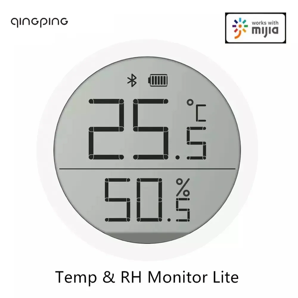 MIUI Qingping Bluetooth-compatible Temperature Humidity Sensor Lite Version Data Storage LCD Screen Thermometer For Mi Home App