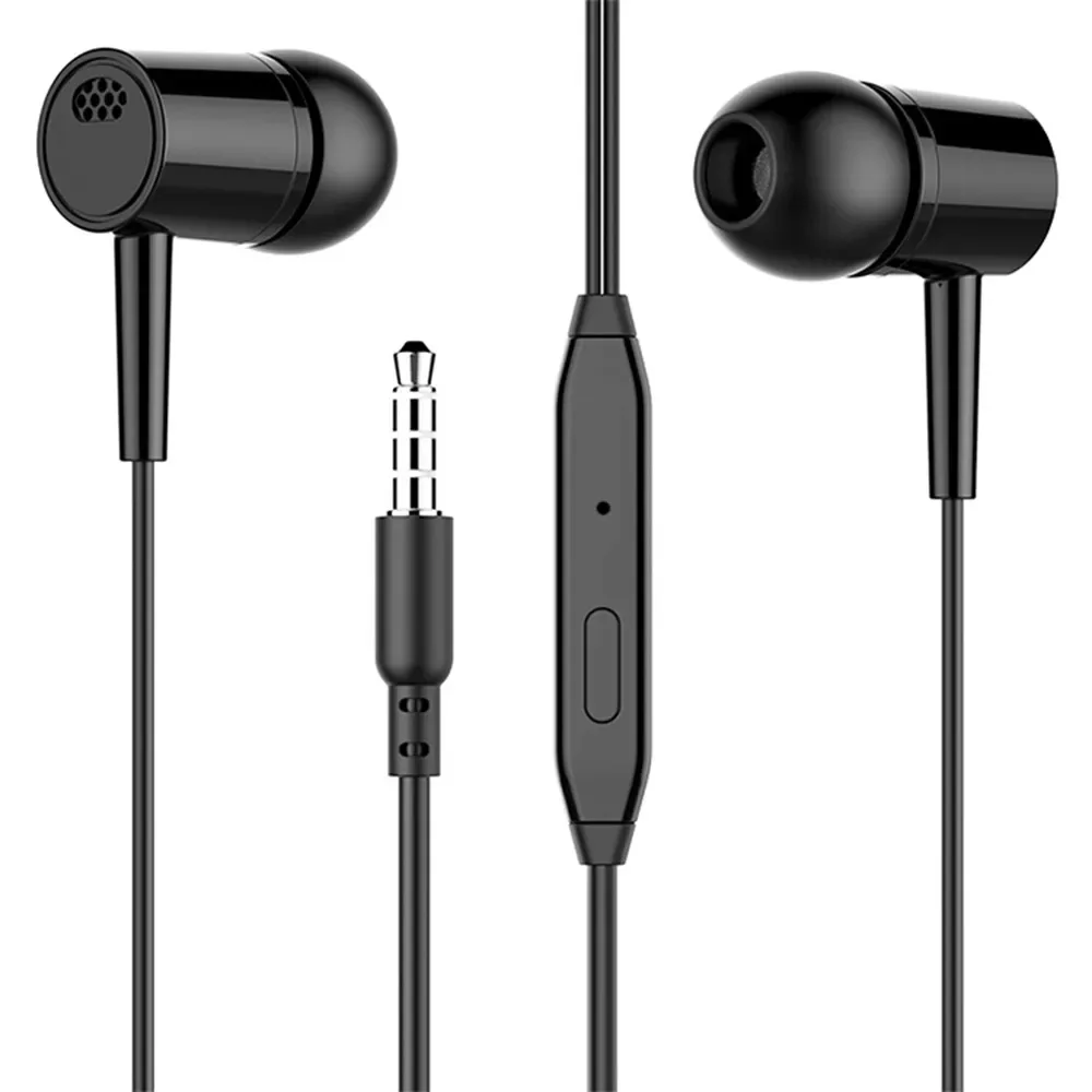 New 3.5MM Jack In-Ear Wired Earphone Wired Headphone With Mic 3.5MM Headset Phone Computer Hifi Bass Earbuds