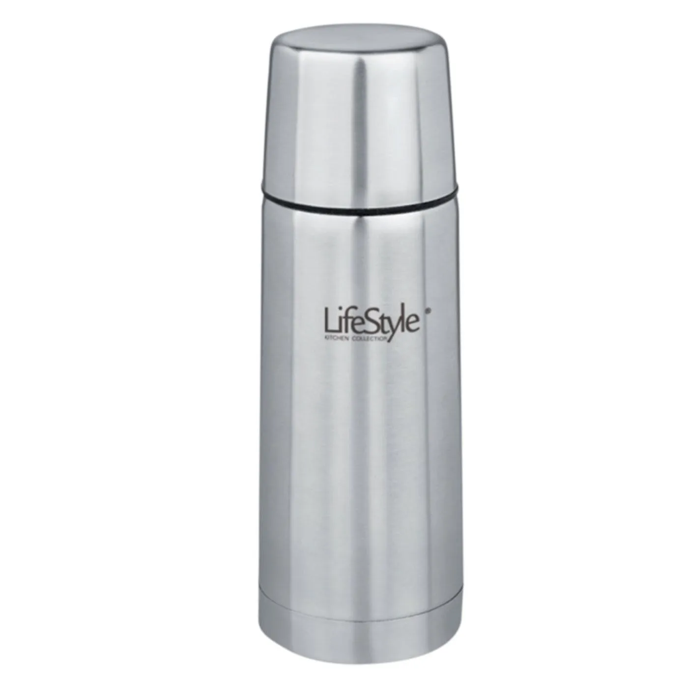 LifeStyle Stainless Steel Liquid Beverage Thermos 350 ml Thermal Bottle with Stopper-Tumbler, Snap-on 25x8 cm