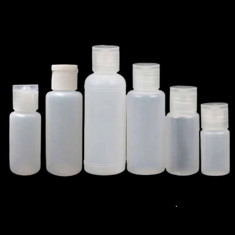 

50Pcs 10ml-50ml Empty Mini PE Plastic Squeezable Bottles w/ Flip Cap Travel Cosmetic Containers For Sample Liquid Lotion Shampoo