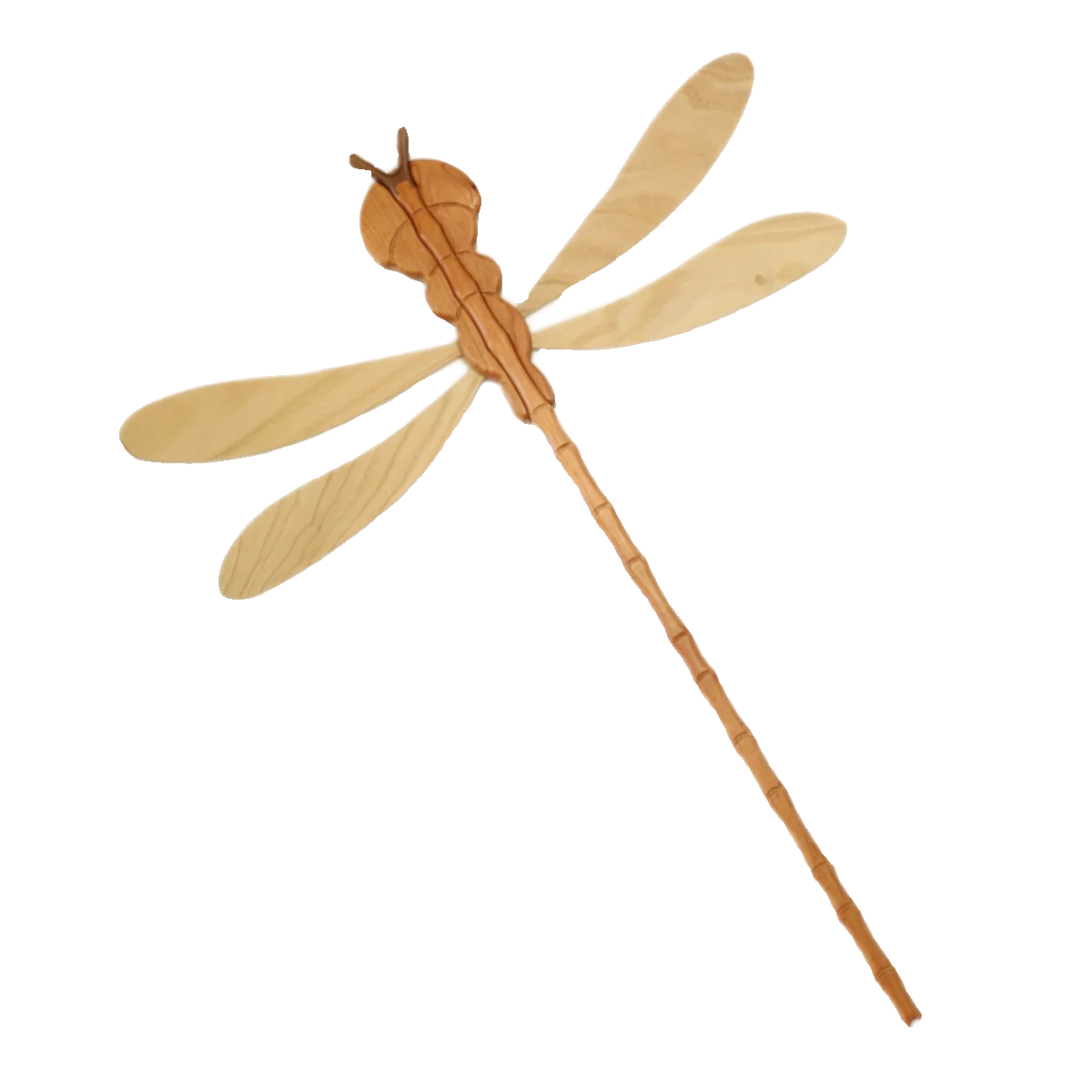 

Solid wood dragonfly pick-up rod drying rack clothes fork clothes hanging support clothes rod creative wall decoration