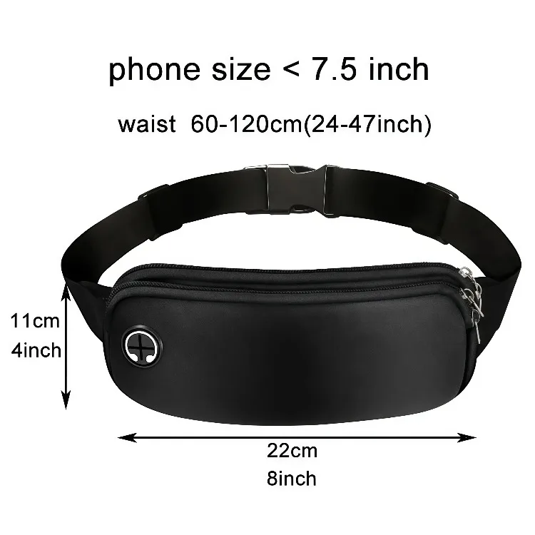 Laufgürtel, Sportgürtel mit Reißverschlusstasche - Stoßfeste Handytasche für Männer & Frauen, Fitness-Studio-Workout – Detail 1