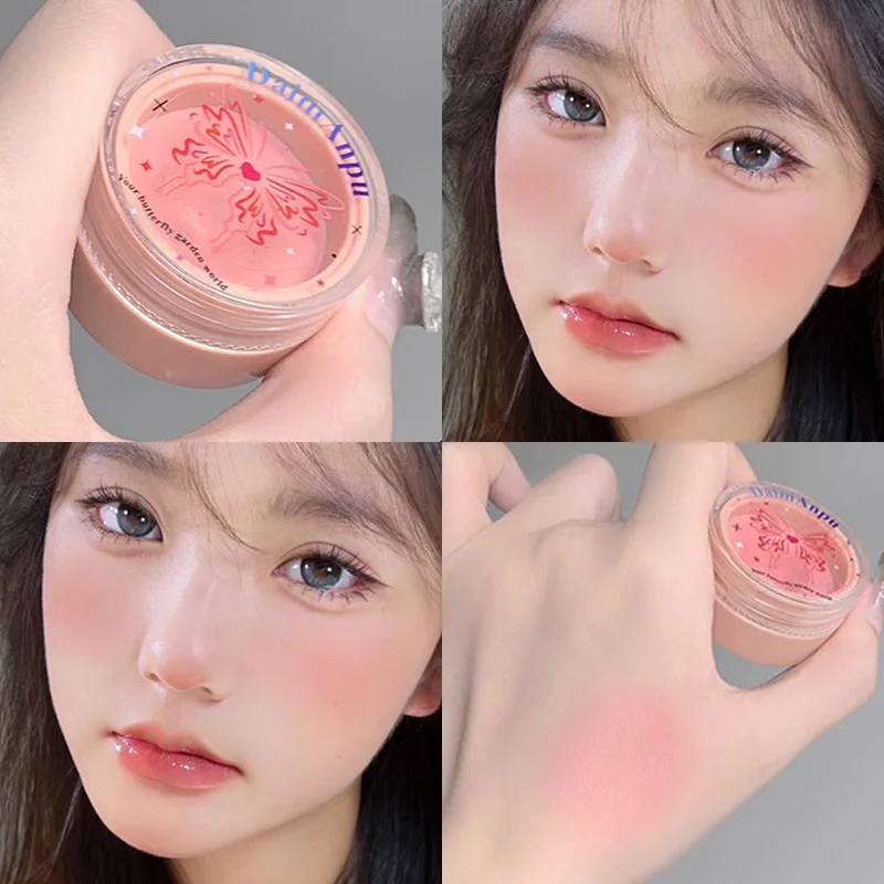 Luftiger Blush-Ton, pigmentierte Pudercreme-Rougefarbe von DaimAnpu, langanhaltender zarter Look, aufhellende Farbe, mattes mädchenhaftes Rouge