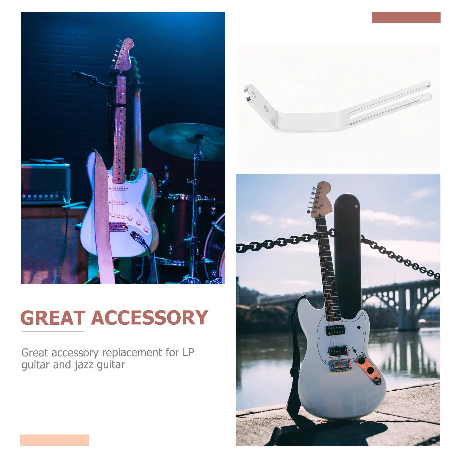 

1Pcs Pickguard Mounting Bracket Set Durable Iron Copper with Screws Tube Nut Support Replacement for Jazz Electric Guitar