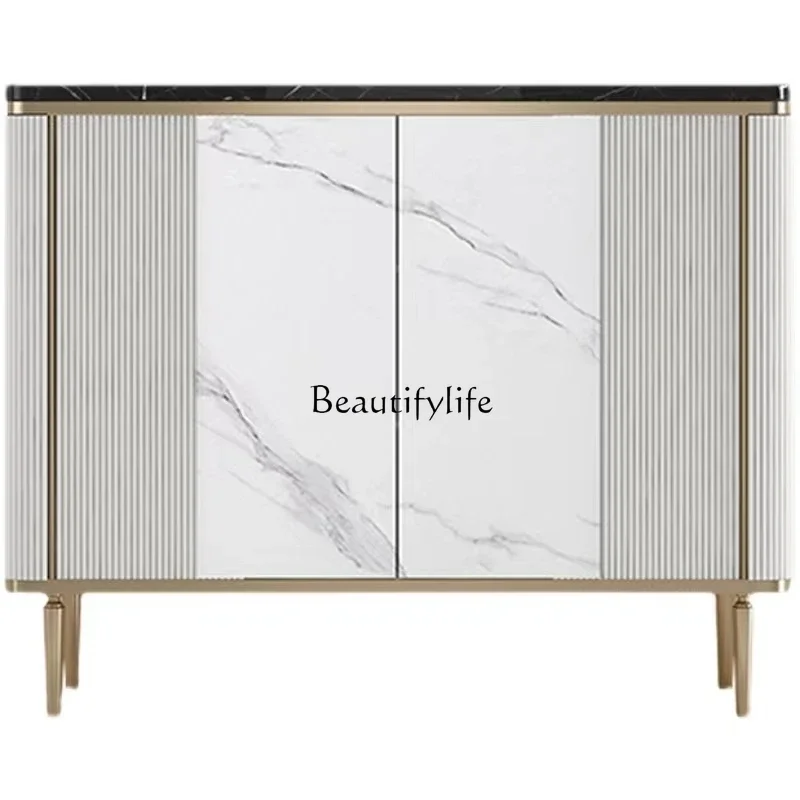 

FG26Affordable Luxury Style Marble Shoe Cabinet Living Room Multifunctional Decorative Storage Entrance Cabinet