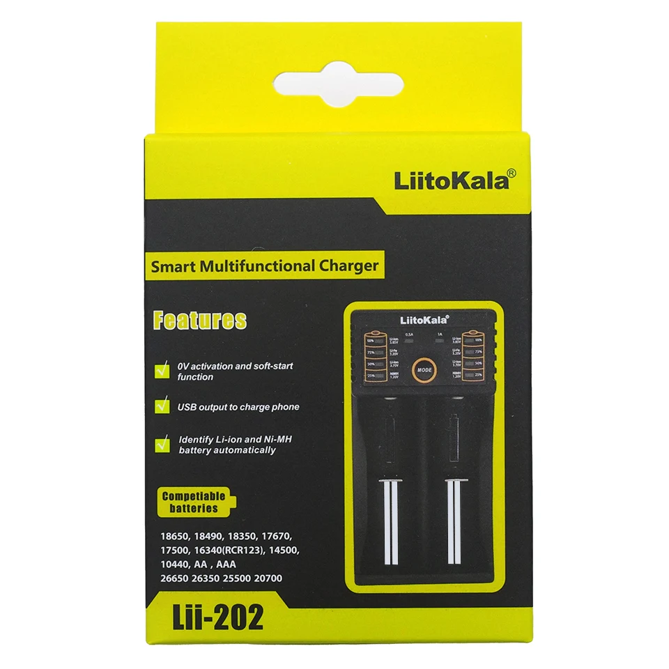 Liitokala 202 402 1.2V 3.85V 3.7V 3.2V 18650 18350 18500 21700 26700 26650 AA AAA NiMH Rechargeable Lithium-Battery Charger