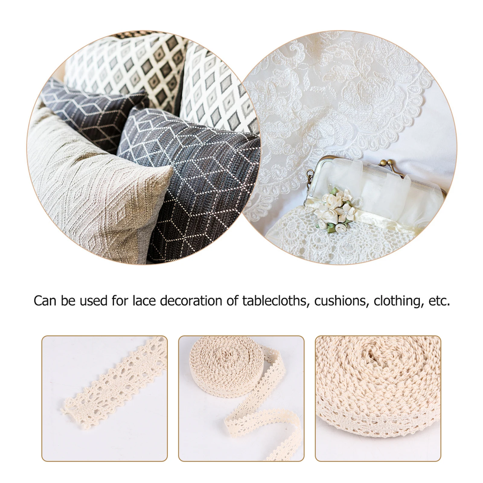 

100pcs Cotton Lace Trim Sofa Cushion Decor Floral Embroidery Ribbon Sewing Craft Material Quilt White Gift Bag
