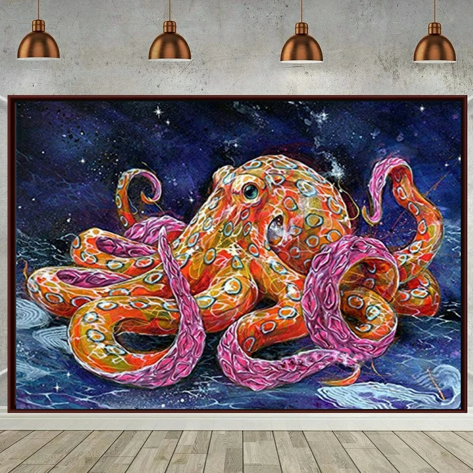 

Cartoon Animal 5D Diamond Painting Octopus Picture Mosaic Embroidery Crystal Diy Full Square Round Drill Wall Art Home Decor New