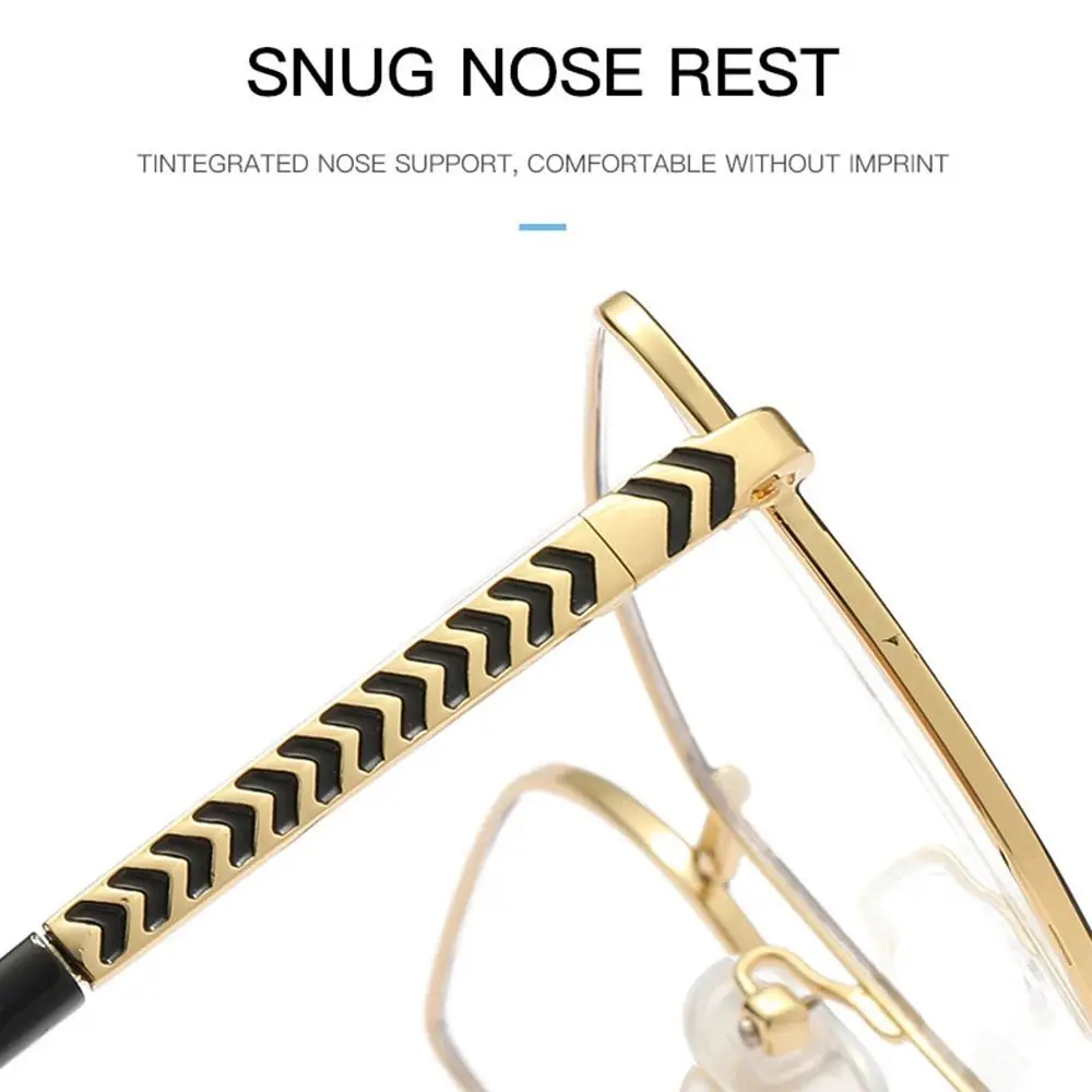 블루 레이 차단 안티 블루 라이트 안경, 클래식 금속 눈 보호 사각 안경, 초경량 프레임 안경, 남녀공용