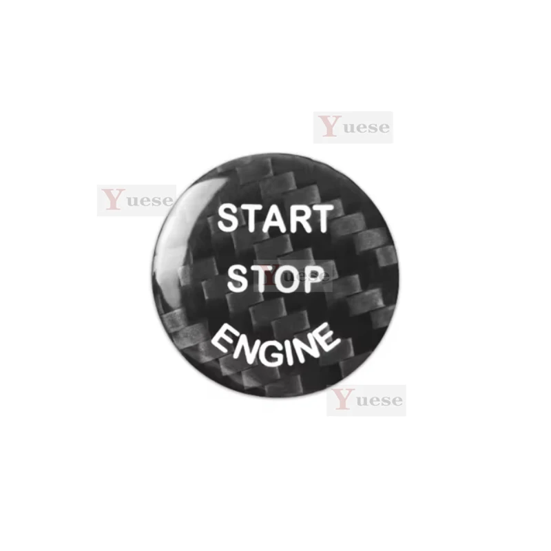For BMW E72 E81 E87 E90 E91 E92 E93 E60 E83 E84 E89 Car Engine Start Stop Button Cover Real Carbon Fiber Sticker view 2