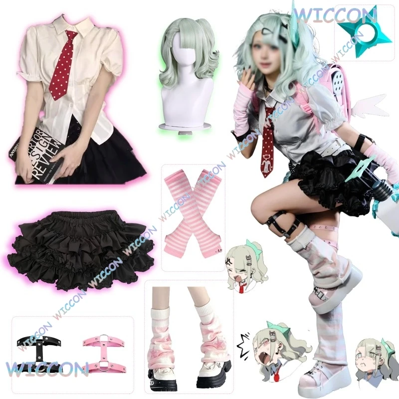 

KospLAY Chinatsu Remiel Same Style Match Costume ZZZ Angels of Delusion Косплей Парик Zenless Zone Zero Юбка Хэллоуин Рубашка Y2k