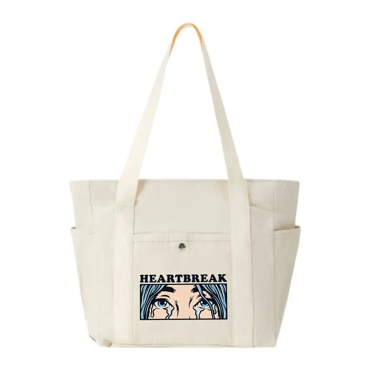 

Heartbreak Tearful Eyes Новая женская сумка через плечо Простая холщовая большая сумка для повседневных поездок на работу