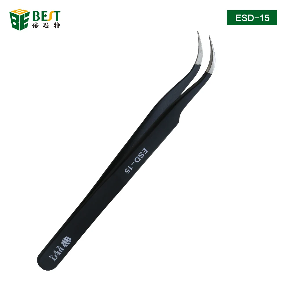 

BEST-BST-15 Hot Sale High quality stainless steel curved tweezers Free shipping