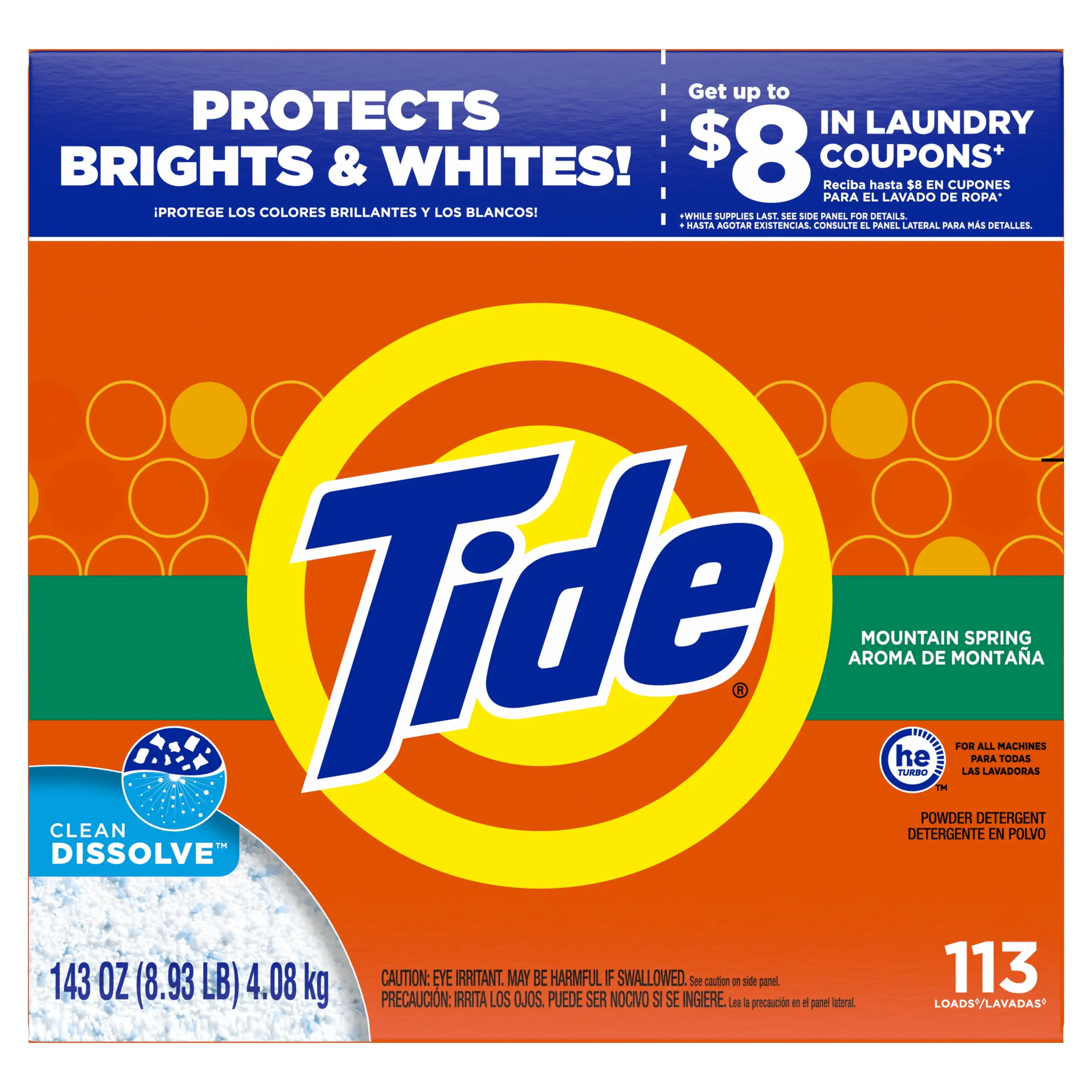 

Powder Laundry Detergent, Mountain Spring, 113 Loads, 143 oz