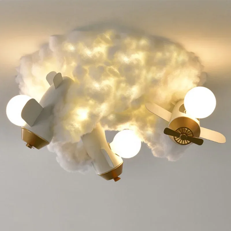 Lámparas colgantes de techo para habitación de niños, candelabros de nube de algodón, iluminación LED, tonos creativos