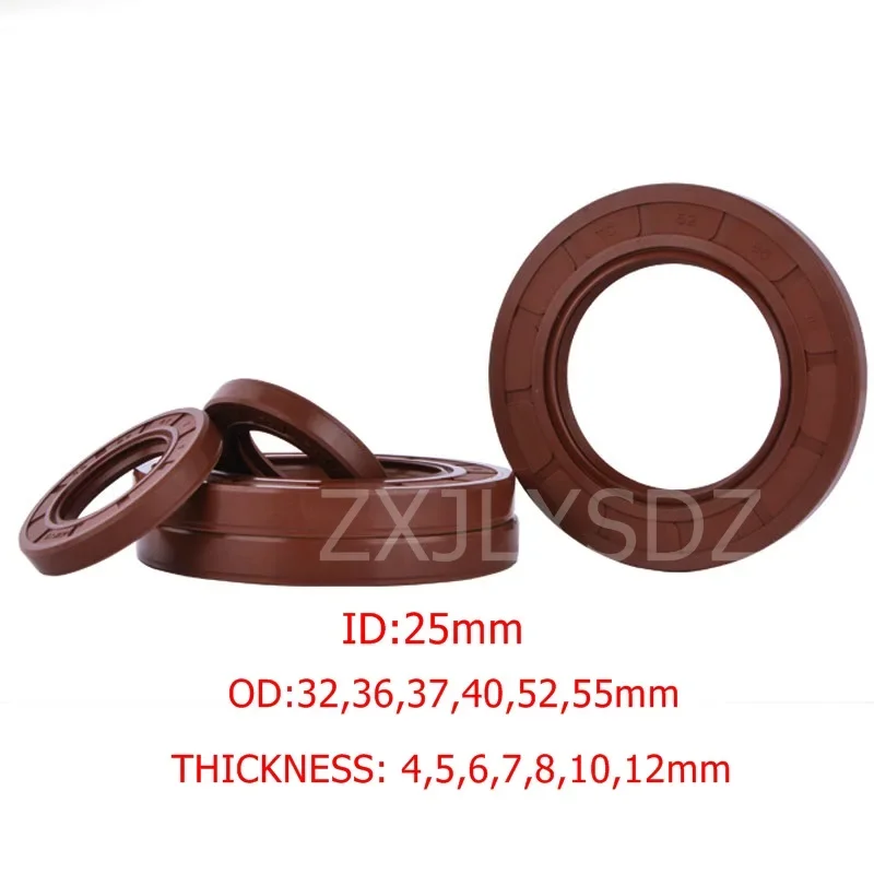 FKM Rubber TC Skeleton Double Lip Oil Seal Gasket 25x32x4/7 25x36x7 25x37x7 25x40x5/6 25x52x7/8/10/12 25x55x8/10mm