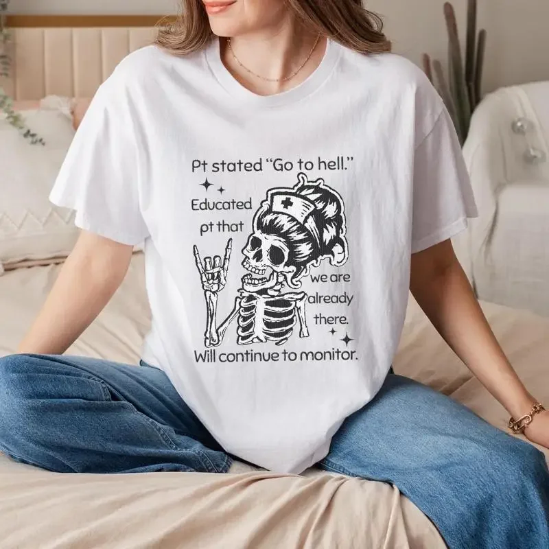Pt Started Going To Hell educado a la camiseta divertida cita de fisioterapia terapeuta humorística única para él o ella