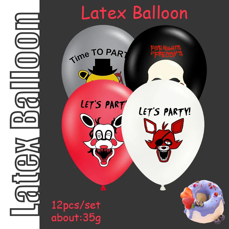 Globos temáticos FNAF, globos de látex de cinco noches en Freddys para cumpleaños divertidos, suministros para fiestas de Baby Shower, accesorios de decoración