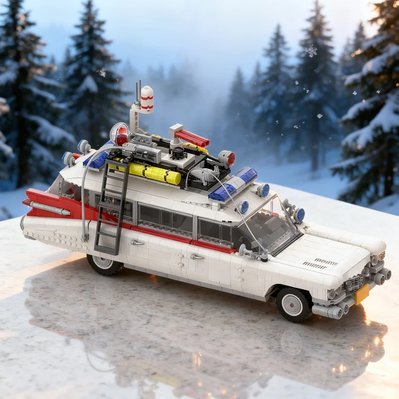 

2779 деталей MOC ECTO-1: Модель «Дверь» из «Охотников за привидениями», конструктор, рождественский подарок, игрушка, креативная идея для самостоятельной сборки