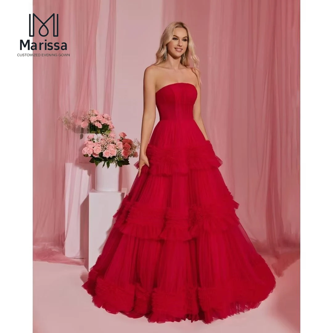 

Marissa Custom Made Women Evening Dress Woman Elegant Women's Dresses for Wedding Party Dress A-line Tulle Ball Gown Prom 2025