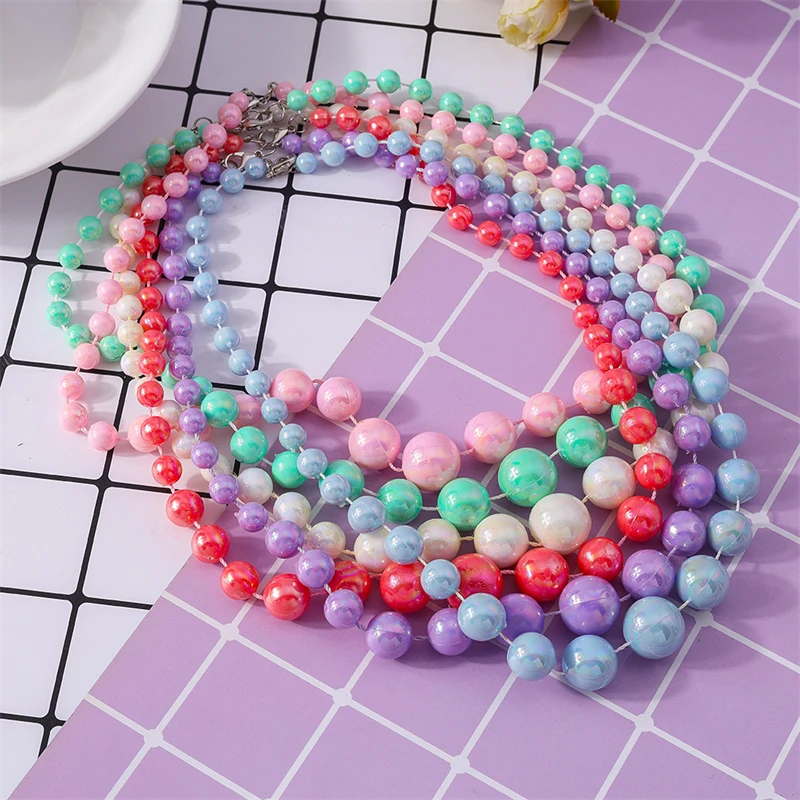 Fashion Candy Colors Handmade Beads Necklace for Women Girls Best Friends Party Holiday Jewelry Gifts