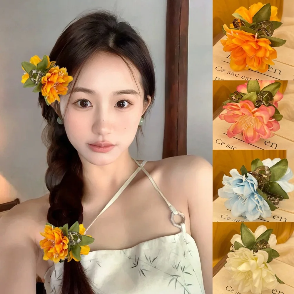 

Cloth Flower Hair Clip Vacation Style Duckbill Clip Artificial Flower Hairpin Seaside Headdress Bohemian Style Hair Clip Girls