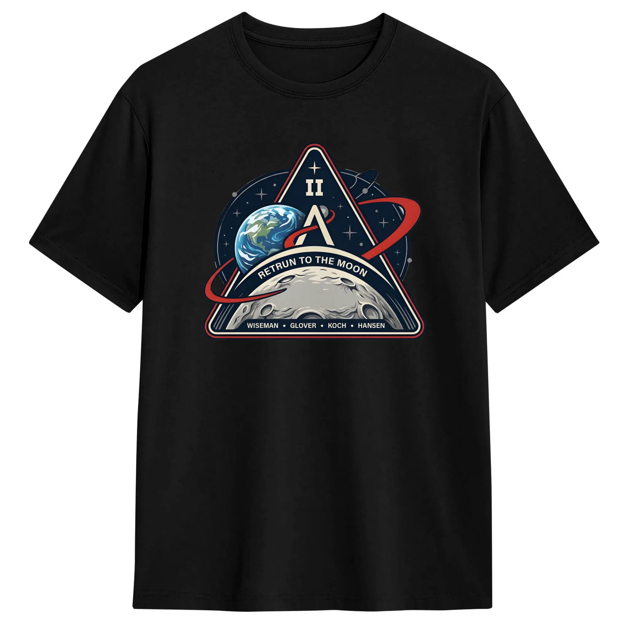 Men Artemis II 2026 Rocket Launch Return To The Moon T Shirts  Cotton Tees Beach Y2K Funny Short Sleeve T Shirt Crew Neck