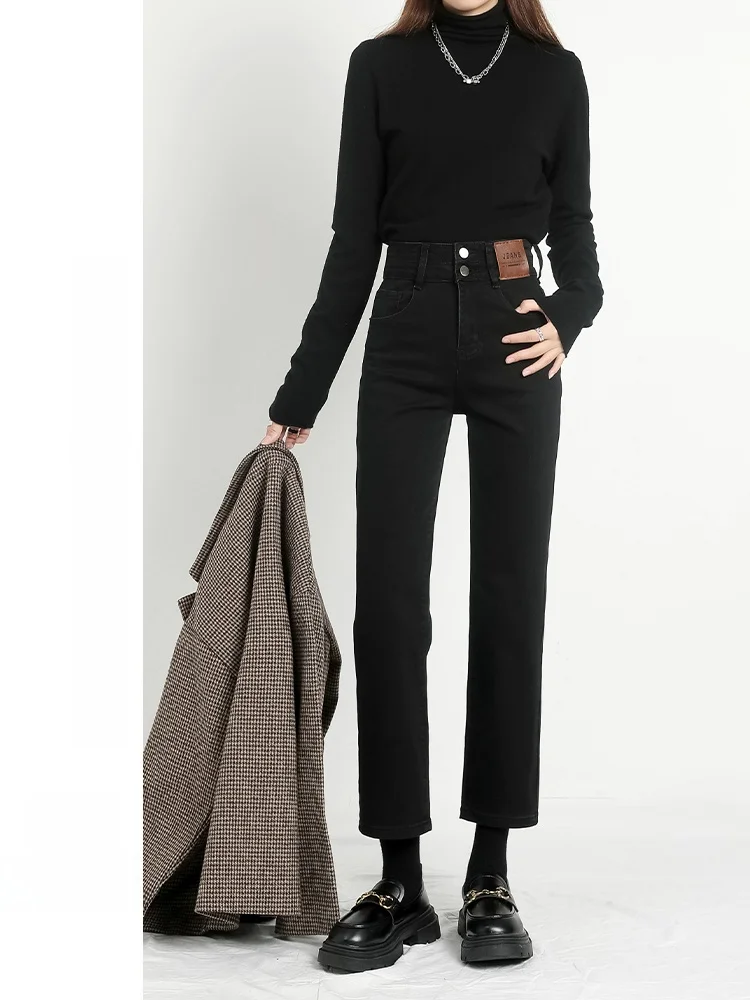 

Black Straight Leg Jeans Women's Spring Autumn New Style Small Size Slimming Autumn Winter Nine Points Versatile Smoke Tube P...