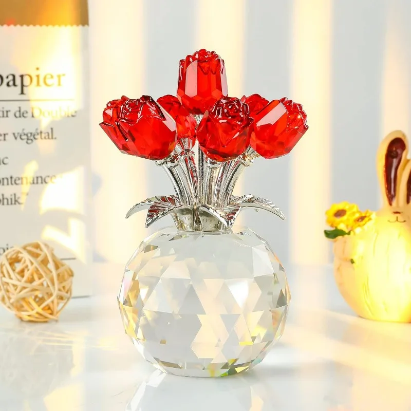 

Creative Light Luxury Crystal Rose Ornament Handicrafts Home Decoration Girlfriend Holiday Romantic Gift Decoration Crafts