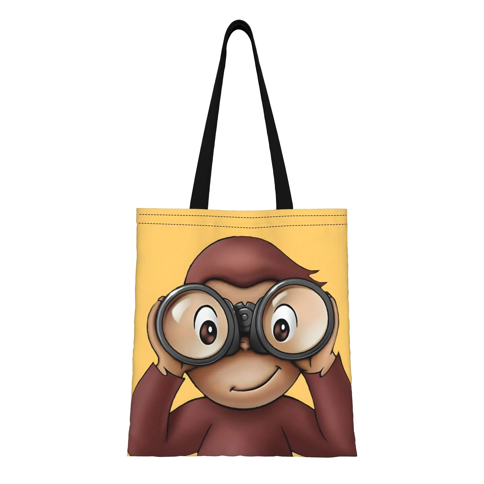 

1 шт. Холщовая сумка-тоут «Дух беззаботного исследования» с изображением Любопытного Джорджа, прочная, устойчивая к выцветанию, с прочными ручками, отличный подарок