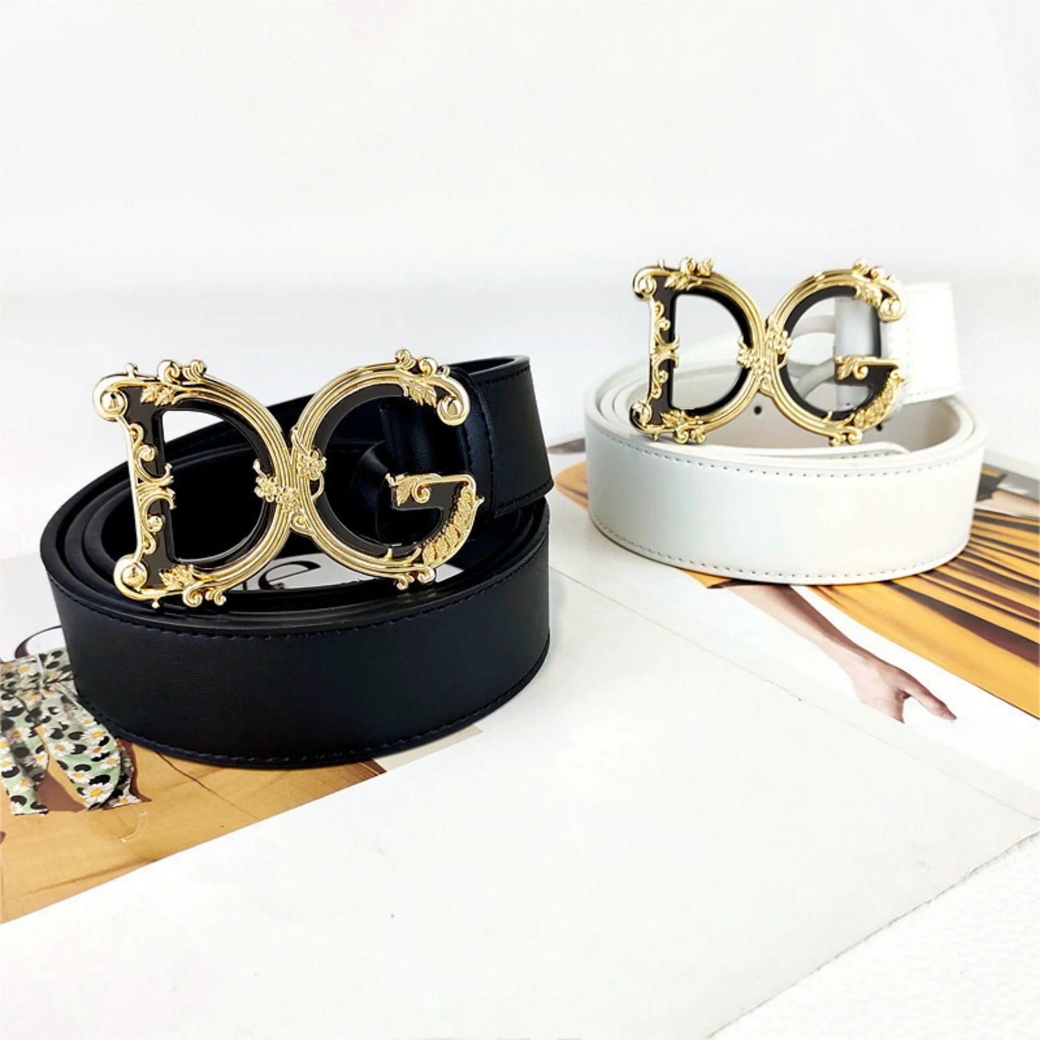 

New leather fashion denim belt - Classic style metal buckle design, personalized and simple casual business belt wholesale