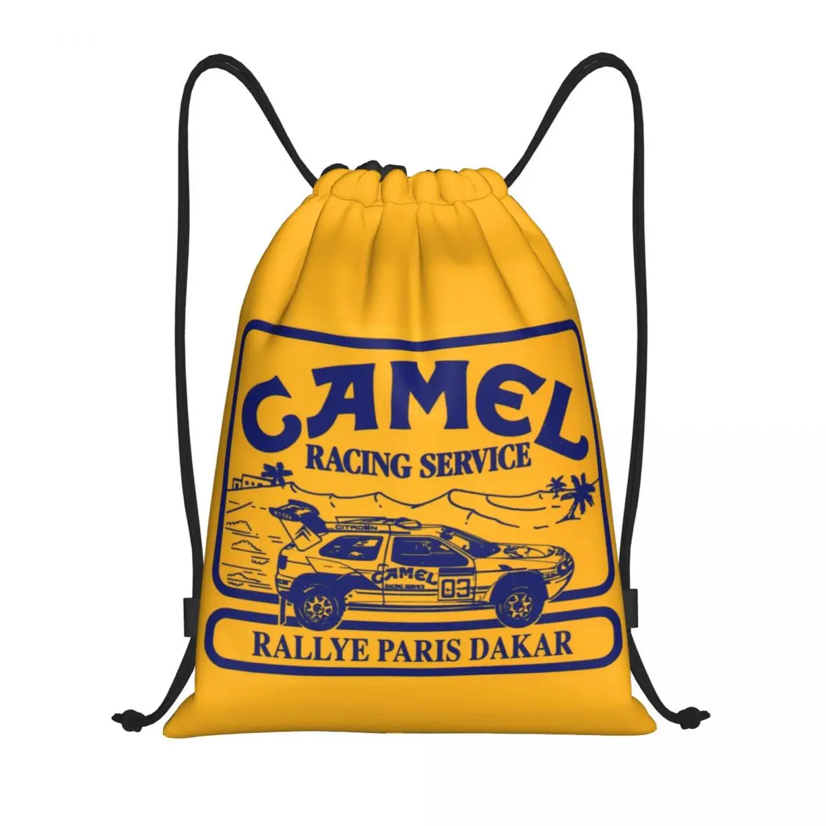 Camel Racing Service zaino con coulisse borsa da palestra sportiva per uomo donna Training Sackpack