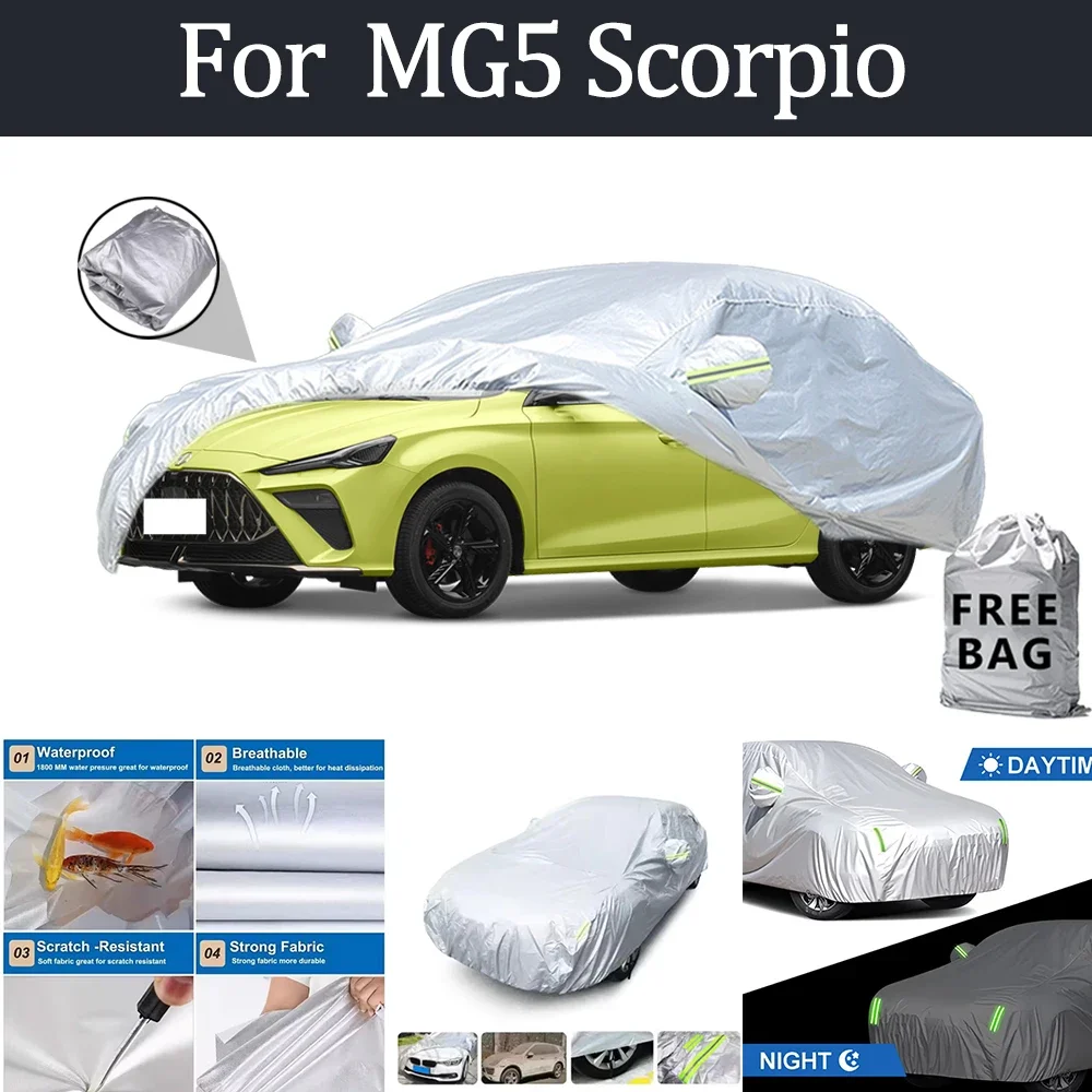 

For MG5 Scorpio Car Cover Outdoor Protection Covers Snow Sunshade Waterproof Dustproof Exterior UV Car Accessories