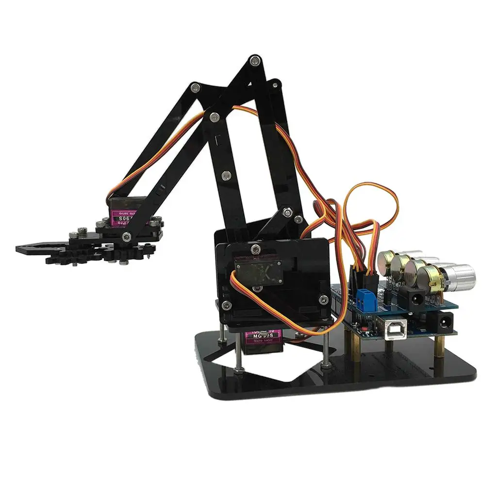 Professional DIY Aluminum 4 Axis Rotating Robot Mechanical Arm Circuit Kits for