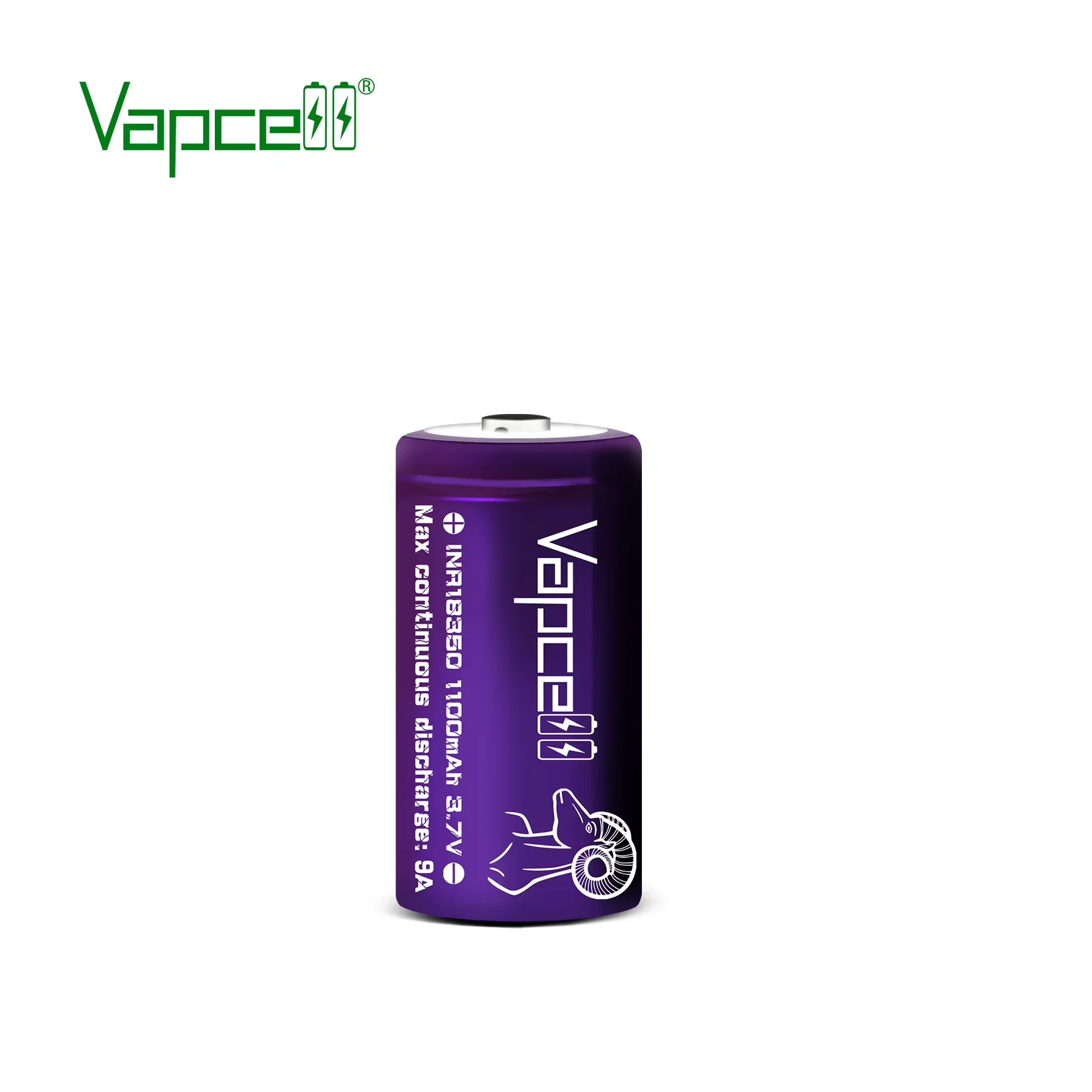 button top Vapcell18350 1100mah 9A lithium Battery 3.7V rechargeable batteries for flashlight tools