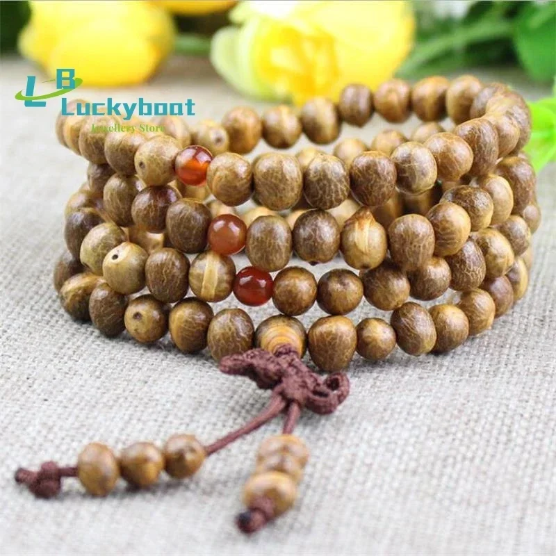Bodhi Bracelet Small Wooden Fish Fruit Bodhi Seed 108 Bead Bracelet 7mm handmade beaded bracelet Jewelry Wholesale