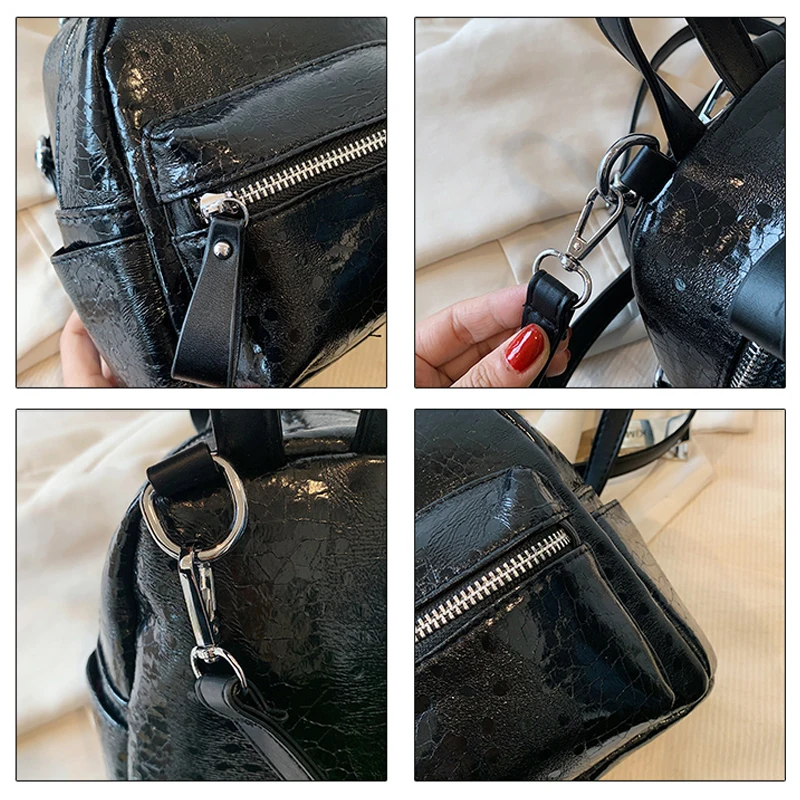 Sac à dos en cuir PU argenté pour femme, sacs à bandoulière Y2K, mini sac à dos à la mode, sac à dos Kawaii, cartable coréen Mochila Ins