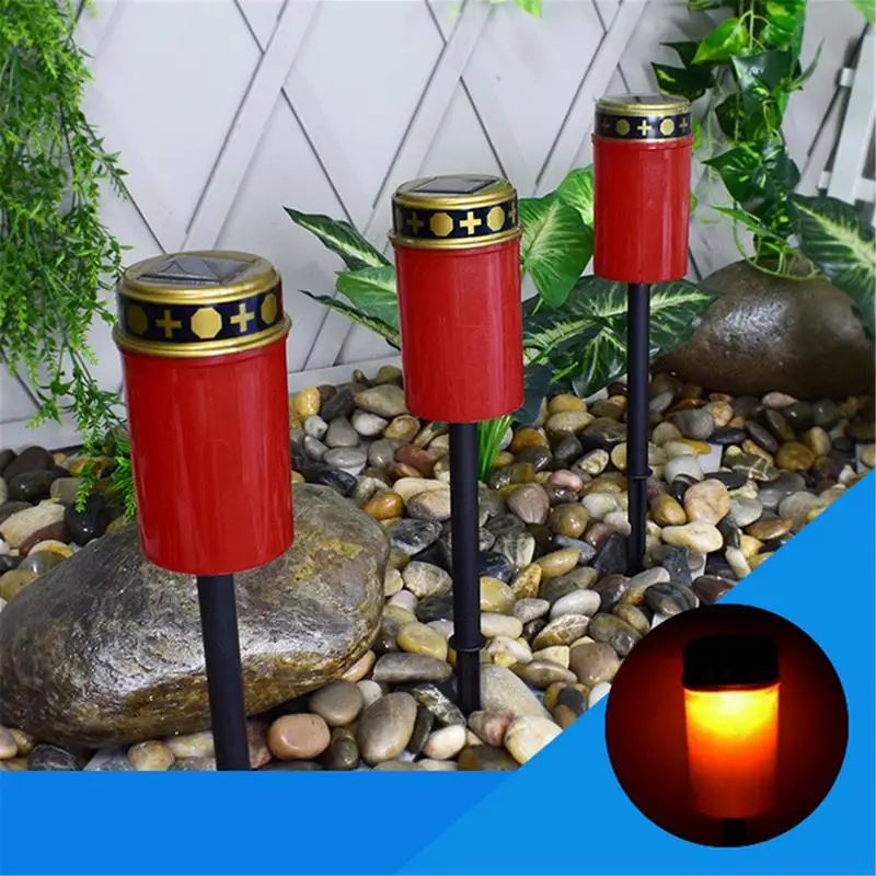 Solar Sensor Elektronische Kerze LED Flammenlose Teelicht Grab Friedhof Ritual Rasen Beleuchtung Halloween Dekor Prop Für Pathway
