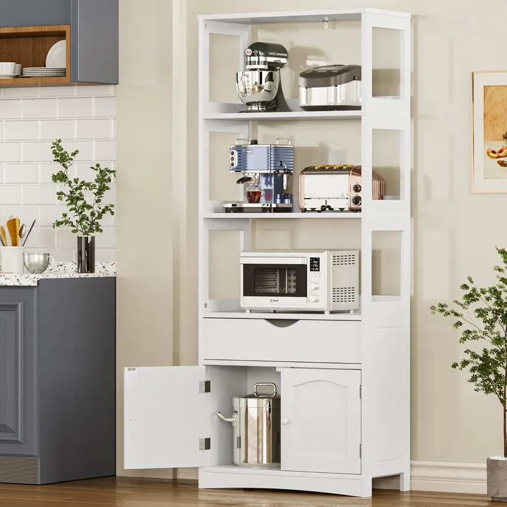 

kitchen pantry storage cabinets freestanding tall bathroom cabinet with shelves and drawer 64''h sideboard microwave space cupb