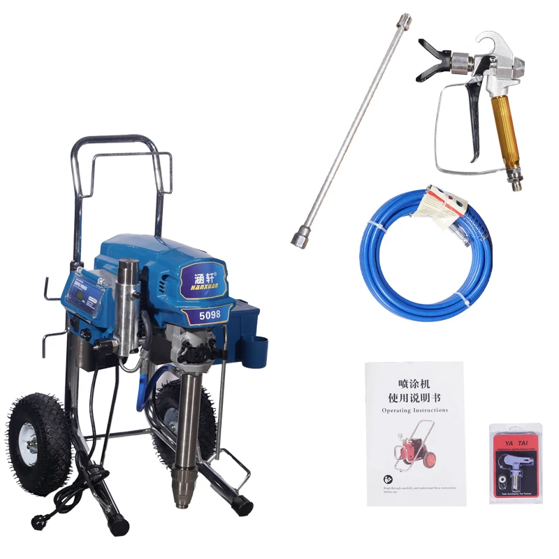 Máquina de pulverización eléctrica grande profesional de 220V, Motor sin escobillas de alto voltaje, pulverizador sin aire, revestimiento de pintura de látex